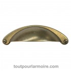 Coquille d'Armoire Laiton Antique 64 mm (2 1/2")